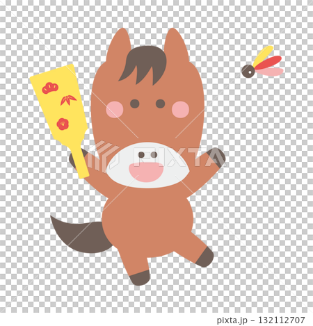 Cute horse character illustration with wings Cute horse character illustration with wings 132112707