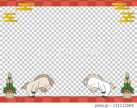 2026 New Year's Frame Zodiac Horse Illustration Cute Character 2026 New Year's Frame Zodiac Horse Illustration Cute Character 132112869