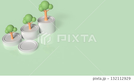 The Tree and coins for Earn or Business concept 3d Rendering. 132112929
