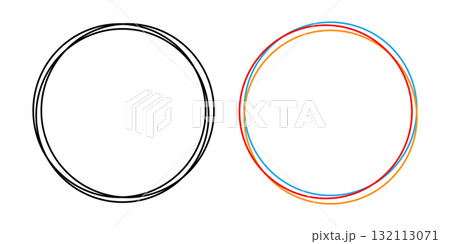 Circle black and color frames drawing for design elements. Circle black and color frames drawing for design elements. 132113071