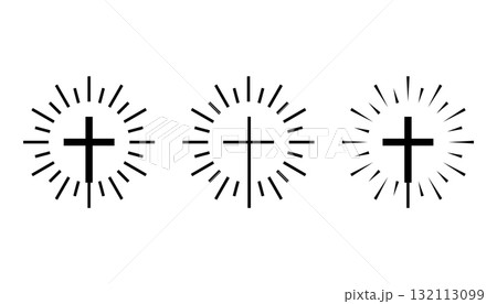 Christian church cross design on an isolated white background. 132113099