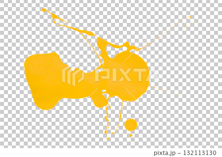 yellow watercolor splash brush isolated on transparent background 132113130