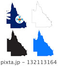 Queensland Map icon. Queensland Map Clipart. Queensland Flag Map sign. Queensland Australia Outline. flat style. 132113164