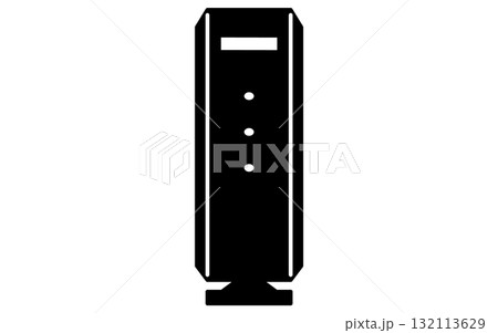 ネットワークのイメージイラスト、ルーターの線画アイコン、白黒 132113629