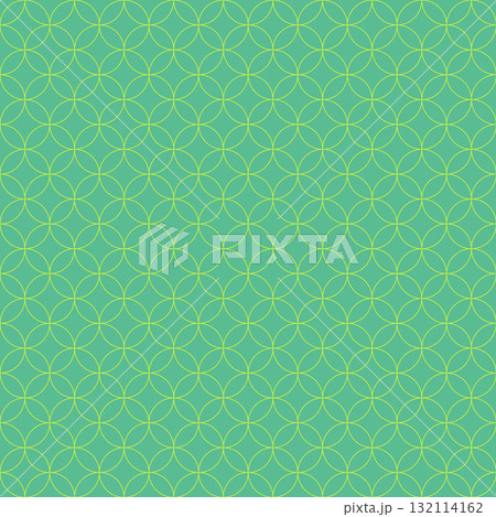Overlapping circles lattice seamless pattern on teal. Vector background. Overlapping circles lattice seamless pattern on teal. Vector background. 132114162
