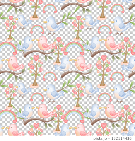 world kindness day watercolor seamless pattern with soft colors world kindness day watercolor seamless pattern with soft colors 132114436