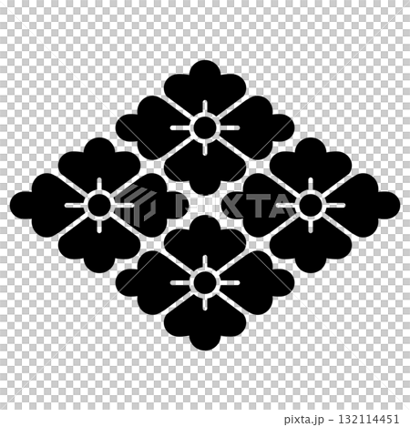 家紋です。四つ盛花菱といいます。 132114451