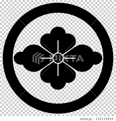 This is the family crest, a diamond-shaped flower in a circle. This is the family crest, a diamond-shaped flower in a circle. 132114454
