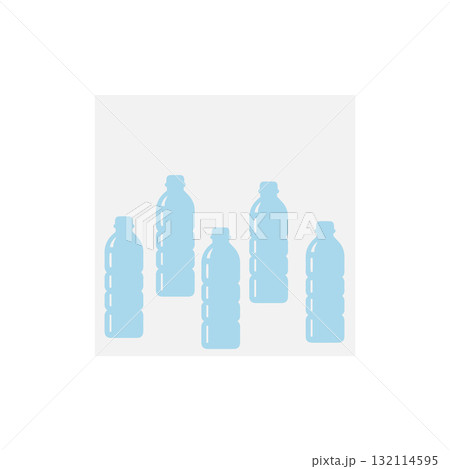 Plastic Water Bottle Icon Vector. 132114595