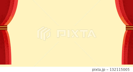 赤いカーテン背景（舞台・演劇・オープニング・セレモニー・発表用デザイン素材） 132115005