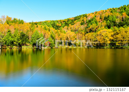 長秒撮影による木戸池の紅葉 132115187