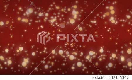 赤い背景に黄金のイルミネーションが輝く豪華なクリスマス壁紙 132115347