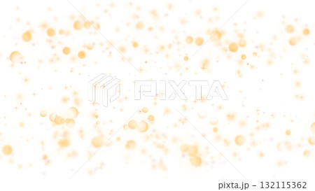 美しく光り輝く黄金のイルミネーションイラスト（背景透過） 132115362