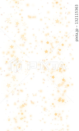美しく光り輝く星と黄金のイルミネーションイラスト（背景透過） 132115363