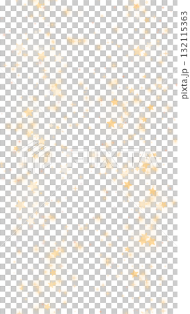 Beautiful shining stars and golden illumination illustration (transparent background) 132115363