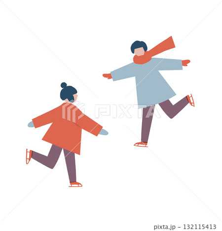 スケートをする子ども達 132115413