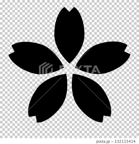 Sakura flower shadow black illustration material simple icon Sakura flower shadow black illustration material simple icon 132115414