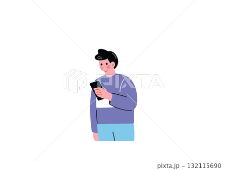 スマホを操作する男性 スマホを操作する男性 132115690