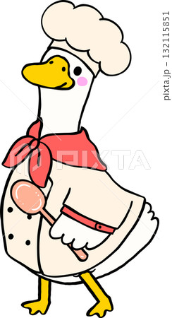 Cartoon Police Officer Uniform for Silly Goose Dress Up Illustration 132115851