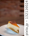 Burnt Basque cheesecake served on plate on the table 132116024