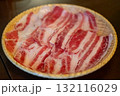 Close up of sliced brisket, raw meat. prepared for cooking 132116029