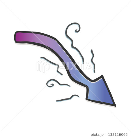 しょんぼり下降矢印イラスト|落ち込み・不調・停滞をやわらかく表現できる素材 しょんぼり下降矢印イラスト|落ち込み・不調・停滞をやわらかく表現できる素材 132116063