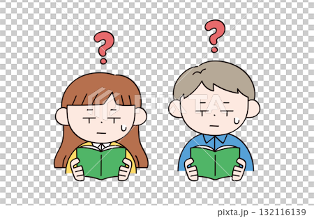 兩個男人和女人讀書的插圖 132116139