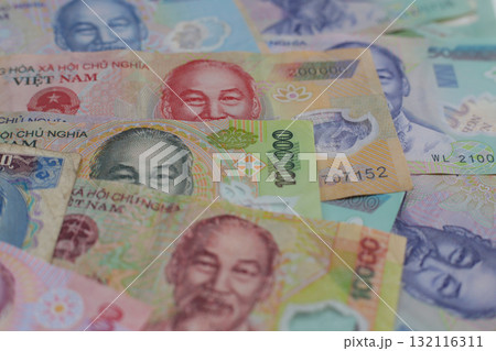 Vietnamese dong banknotes. Money concept 132116311