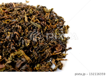 Close-up of dried oolong tea leaves Close-up of dried oolong tea leaves 132116359