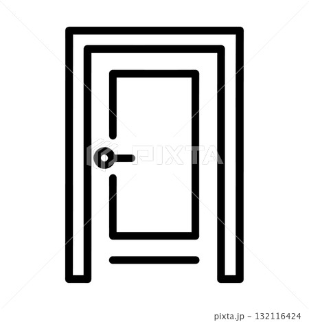 Door Silhouette Black Vector Illustration Isolated on White Door Silhouette Black Vector Illustration Isolated on White 132116424