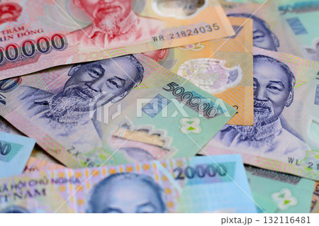 Vietnamese dong banknotes. Money concept 132116481