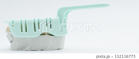 Dental impression tray on plaster tooth model Dental impression tray on plaster tooth model 132116773