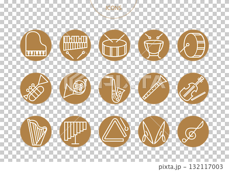 Musical instrument orchestra icon pictogram vector illustration set 132117003