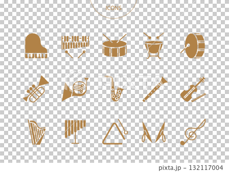 Musical instrument orchestra icon pictogram vector illustration set 132117004