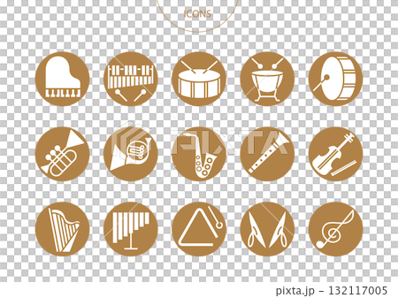 Musical instrument orchestra icon pictogram vector illustration set 132117005