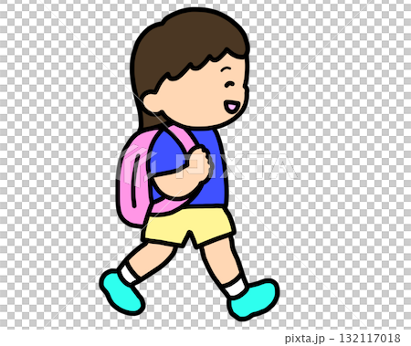步行去學校的亞洲女孩 步行去學校的亞洲女孩 132117018