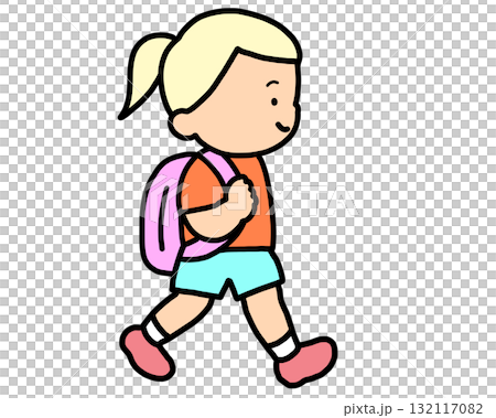 金髮女孩步行去學校 金髮女孩步行去學校 132117082