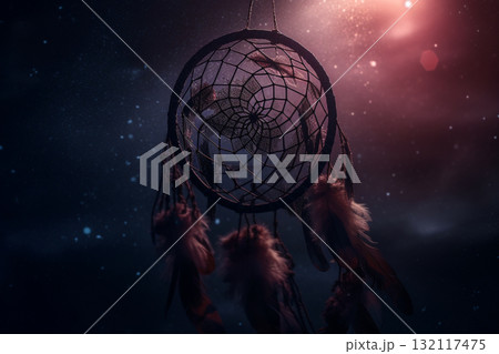 Dream catcher abstract background. Generative AI Dream catcher abstract background. Generative AI 132117475
