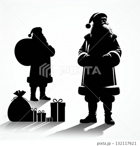 シンプルなサンタクロースの立ち姿 132117621