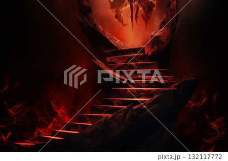 Stairs to hell visualization. Generative AI Stairs to hell visualization. Generative AI 132117772