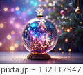 【クリスマス素材】キラキラ玉ボケとクリスマスツリーの装飾 【クリスマス素材】キラキラ玉ボケとクリスマスツリーの装飾 132117947