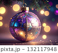 【クリスマス素材】キラキラ玉ボケとクリスマスツリーの装飾 【クリスマス素材】キラキラ玉ボケとクリスマスツリーの装飾 132117948