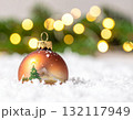 【クリスマス素材】キラキラ玉ボケとクリスマスツリーの装飾 【クリスマス素材】キラキラ玉ボケとクリスマスツリーの装飾 132117949