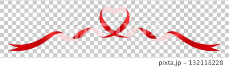 Heart-shaped ribbon, decoration material 132118228