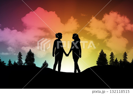 Relationship concept. Illustration of two...のイラスト素材 [132118515] - PIXTA