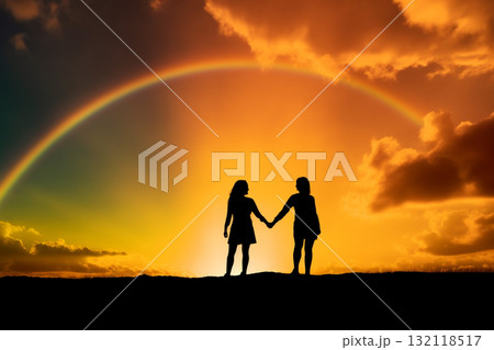 Relationship concept. Illustration of two...のイラスト素材 [132118517] - PIXTA