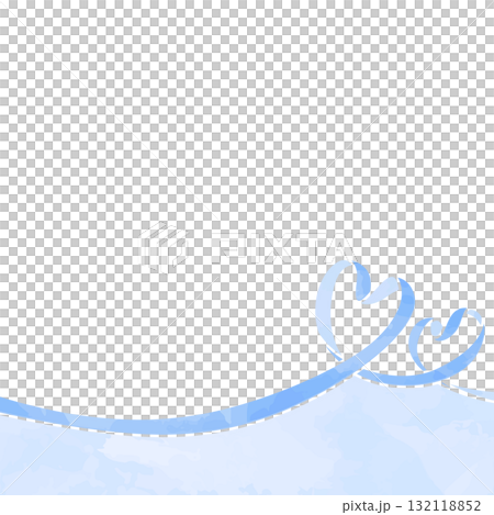 心形絲帶裝飾框，水彩風格，方形 132118852