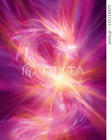 龍の形をした光のエナジー AI画像 龍の形をした光のエナジー AI画像 132118975