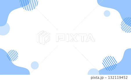 水色のポップで爽やかなフレーム素材ベクター 132119452