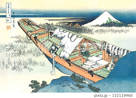 葛飾北斎　富嶽三十六景　#13　常州牛堀 132119460